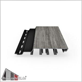 dekofront 95 Aluminium-Rhombus-Fassadenprofil Sheffield Oak Concrete 3000x95x17mm